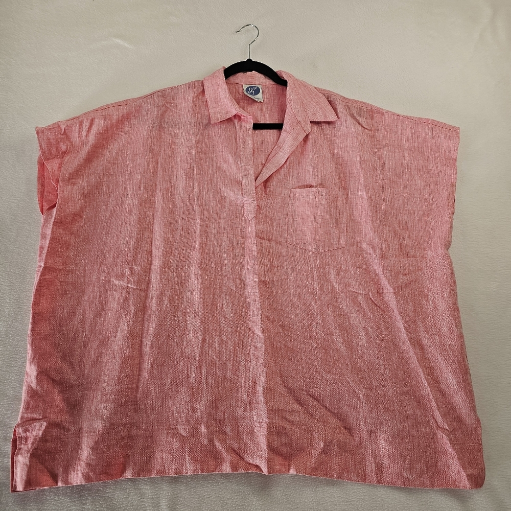 DG2 Linen Casual Pink Shirt for Womans  Size M/L
